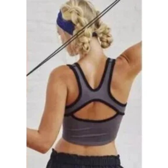 NWT Free People FP Movement Cross Bar Cami, Grey & Black | Size Medium - Picture 2 of 6